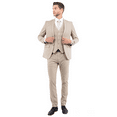 thumbnail image 1 of Julinie Men's 3-Piece Suit Set with Jacket, Vest, and Expandable Waist Dress Pants, 1 of 5