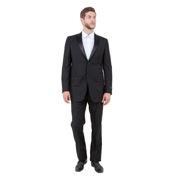 Julinie Mens Premium Tuxedo 2-Piece Satin Notch Lapel Two Button Jacket With Matching Pants