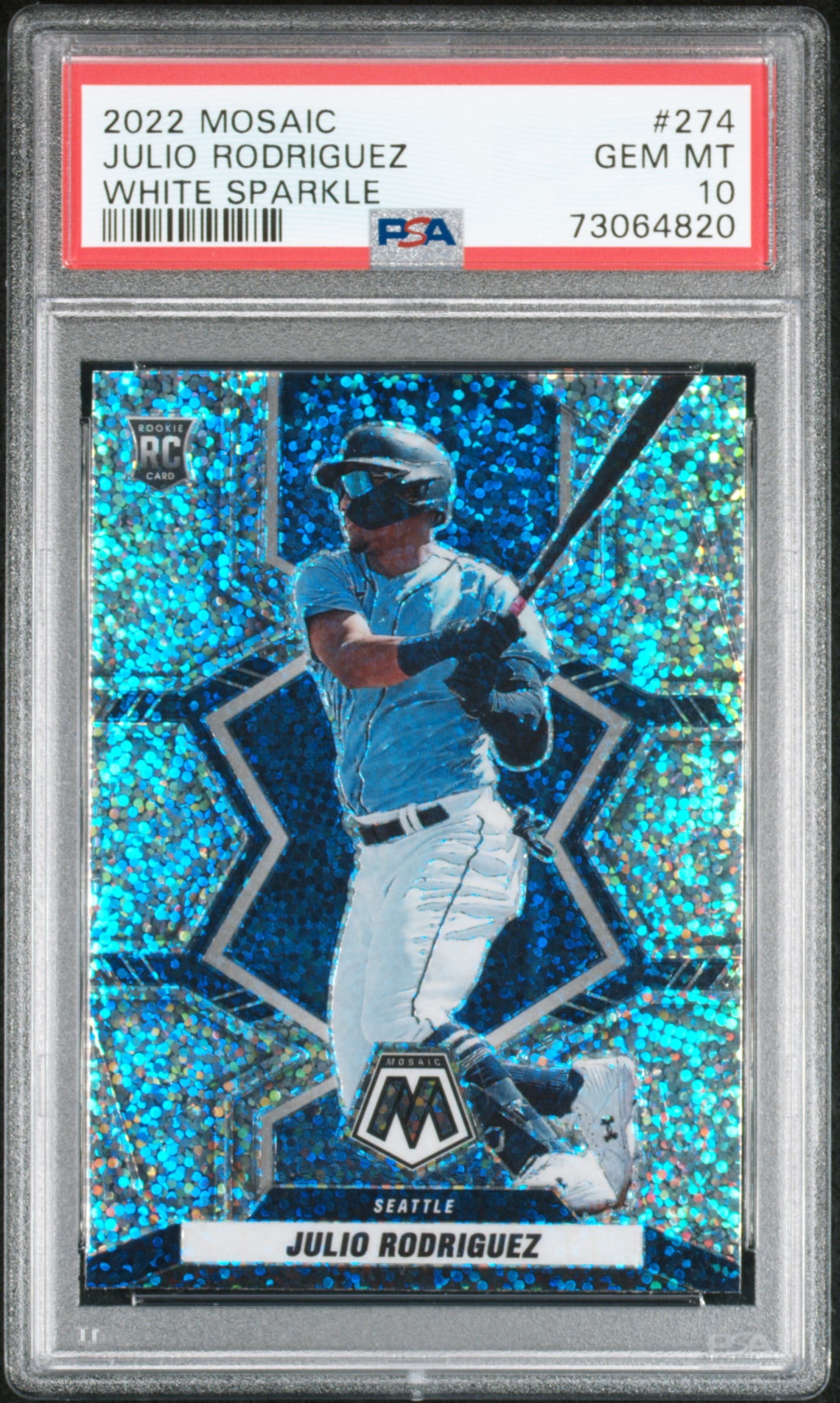 ドミニク ショボスライ Panini Mosaic RC PSA 10 Julio Rodriguez 2022 Mosaic White Sparkle Rookie Card PSA 10