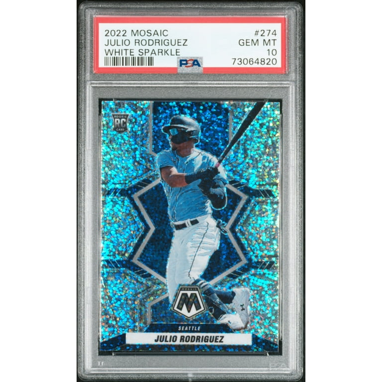 Julio Rodriguez 2022 Mosaic White Sparkle Rookie Card PSA 10