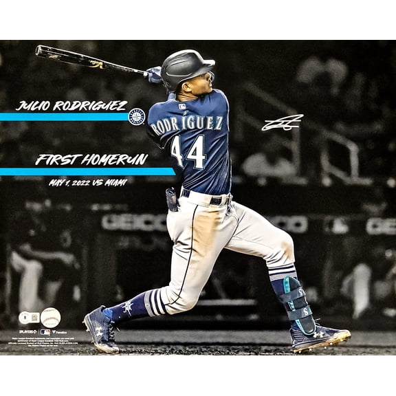 Julio Rodriguez Autographed 16x20 Photo Seattle Mariners First Home Run Beckett BAS QR 219039