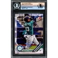 thumbnail image 1 of Julio Rodriguez Autographed 2019 Bowman Draft Rookie Card #BD60 Seattle Mariners Beckett BAS 221209, 1 of 2
