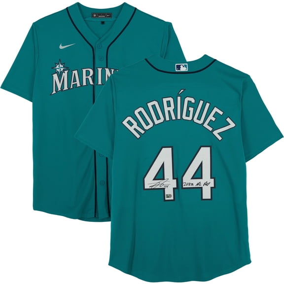 Julio Rodriguez Seattle Mariners Autographed Green Replica Jersey with "22 AL ROY" Inscription - Fanatics Authentic Certified