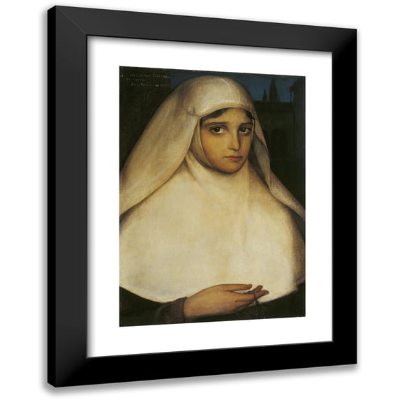 Julio Romero De Torres 11x14 Black Modern Framed Museum Art Print Titled - Nun (1911)
