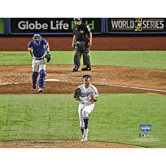 Julio Urias Los Angeles Dodgers Unsigned 2020 MLB World Series Champions Final Out Photograph