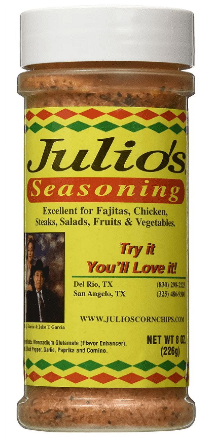 Julios All Purpose Seasoning 16oz pack of 2. Great seasoning for chips