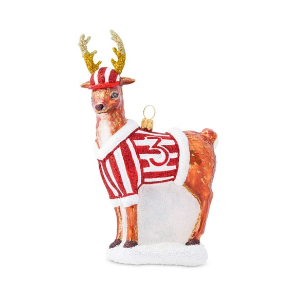 Juliska Country Estate Reindeer Games Donner the Reindeer Glass Ornament, Wine