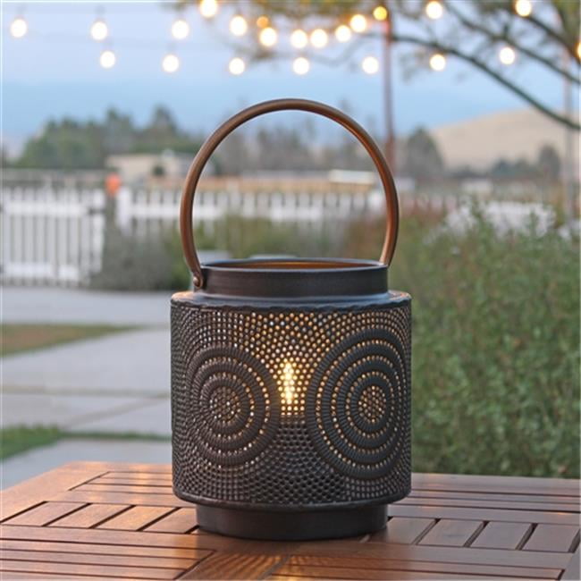 Julissa Round Black Metal Outdoor Lantern with Bulb