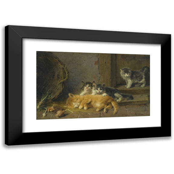 Julius Adam the elder 14x10 Black Modern Framed Museum Art Print Titled - The Wake Up Call