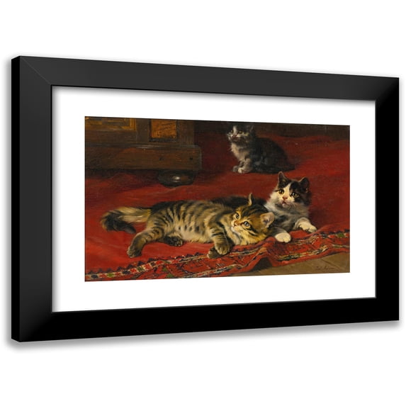 Julius Adam the younger 18x13 Black Modern Framed Museum Art Print Titled - Kittens