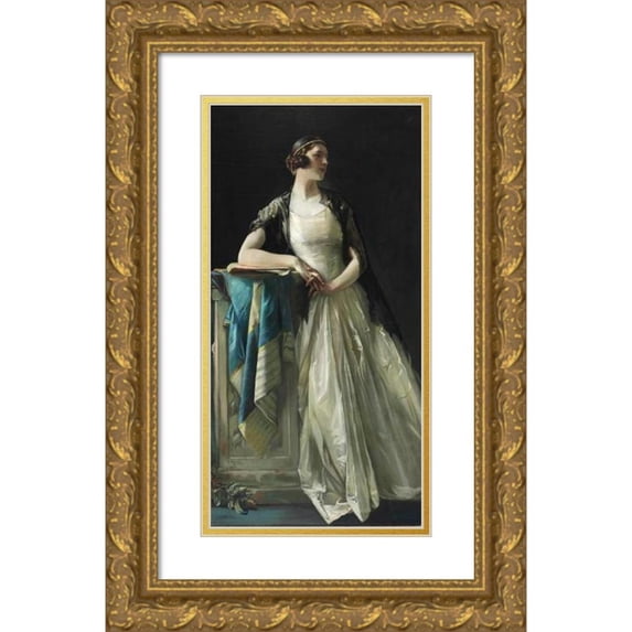 Julius C. Rolshoven 9x14 Gold Ornate Wood Frame and Double Matted Museum Art Print Titled - Tosca Donna (1923)