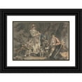 thumbnail image 1 of Julius Caesar Ibbetson 18x14 Black Ornate Wood Framed Double Matted Museum Art Print Titled - Woodcutter and His Family, 1 of 5