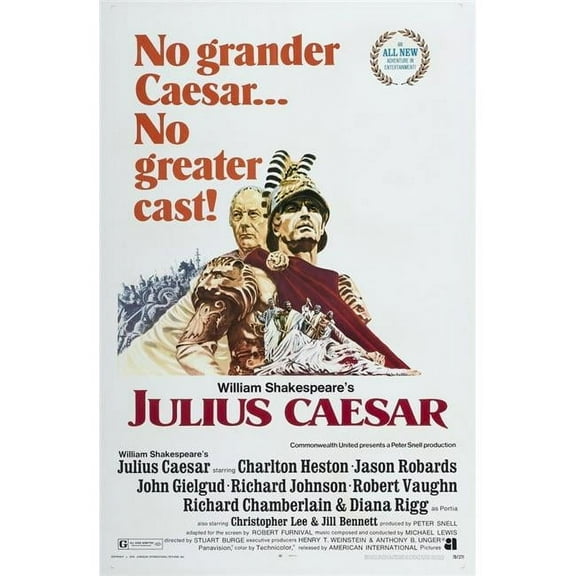 Julius Caesar US Poster From Left - John Gielgud Charlton Heston 1970 Movie Poster Masterprint - 11 x 17