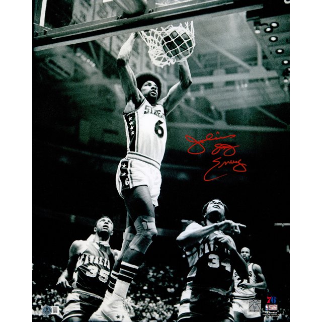 Julius "Dr. J" Erving Autographed 16x20 Photo Philadelphia 76ers