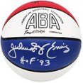 thumbnail image 1 of Julius "Dr. J" Erving Autographed Official ABA Logo Red, White & Blue Basketball Philadelphia 76ers "HOF 93" Beckett BAS Witness 230288, 1 of 2
