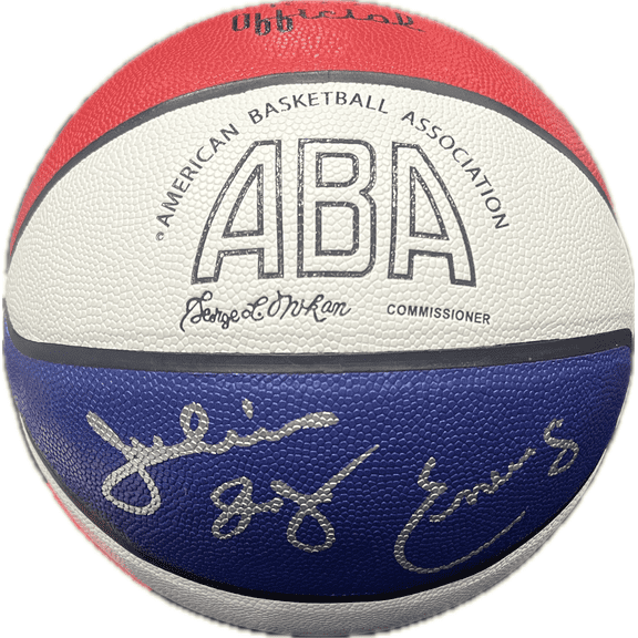 Julius Dr. J Erving Signed Autographed ABA Basketball JSA Authenticated Silver
