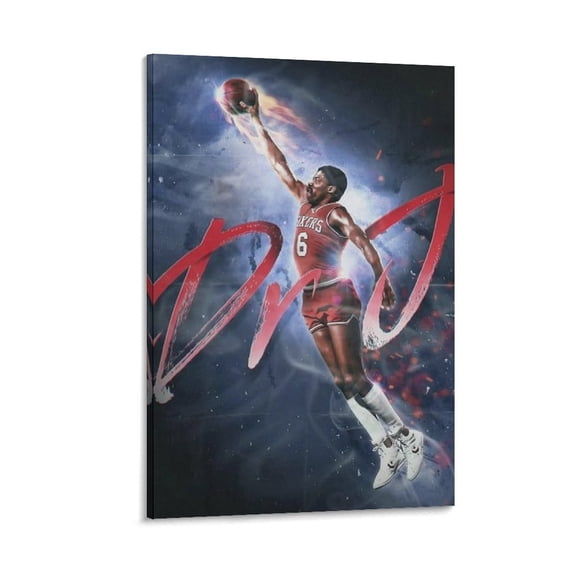 Julius Erving Canvas Poster Picture Print Canvas Poster Wall Paint Art Posters Decor Modern Home Artworks Gift 20x30inch(50x75cm)