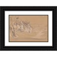 thumbnail image 1 of Julius Jacob the Elder 14x11 Black Ornate Wood Framed Double Matted Museum Art Print Titled: Campaign of Rome (Roman Countryside) (Recto) (1851), 1 of 5