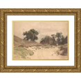 thumbnail image 1 of Julius Jacobus van de Sande Bakhuyzen 18x13 Gold Ornate Wood Frame and Double Matted Museum Art Print Titled - Landscape with Farm (1845 - 1925), 1 of 4