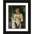 thumbnail image 1 of Julius Schmid 11x14 Black Ornate Wood Framed Double Matted Museum Art Print Titled: Girl with Manual Work (Marianne Von Scheibenhof-Goriany), 1 of 5