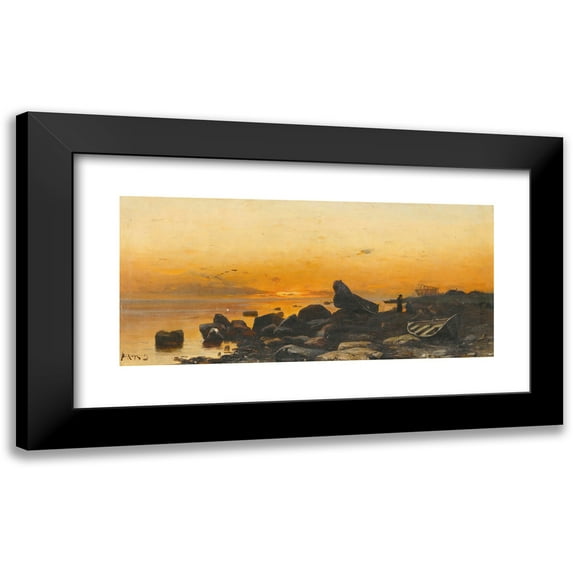 Julius Sergius Klever 24x13 Black Modern Framed Museum Art Print Titled - Sunset (1884)