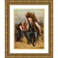 thumbnail image 1 of Julius Sigismund Röder 19x24 Gold Ornate Framed and Double Matted Museum Art Print Titled - Resting on the Way Home (1853), 1 of 4