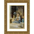 thumbnail image 1 of Julius Victor Berger 11x14 Gold Ornate Wood Frame and Double Matted Museum Art Print Titled - Japanese in a Room (1902), 1 of 4
