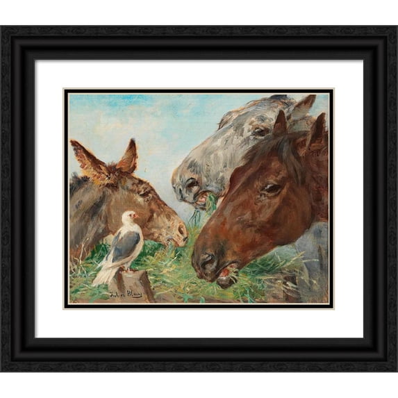 Julius von Blaas 14x12 Black Ornate Wood Framed Double Matted Museum Art Print Titled: The Good Companions