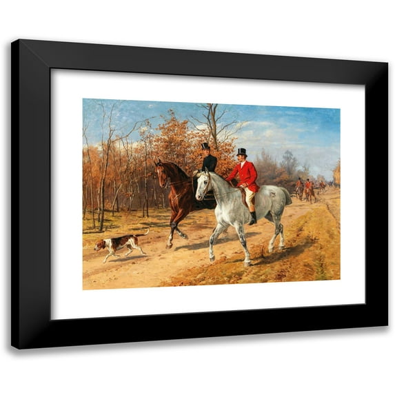 Julius von Blaas 18x14 Black Modern Framed Museum Art Print Titled - Parforce Hunting