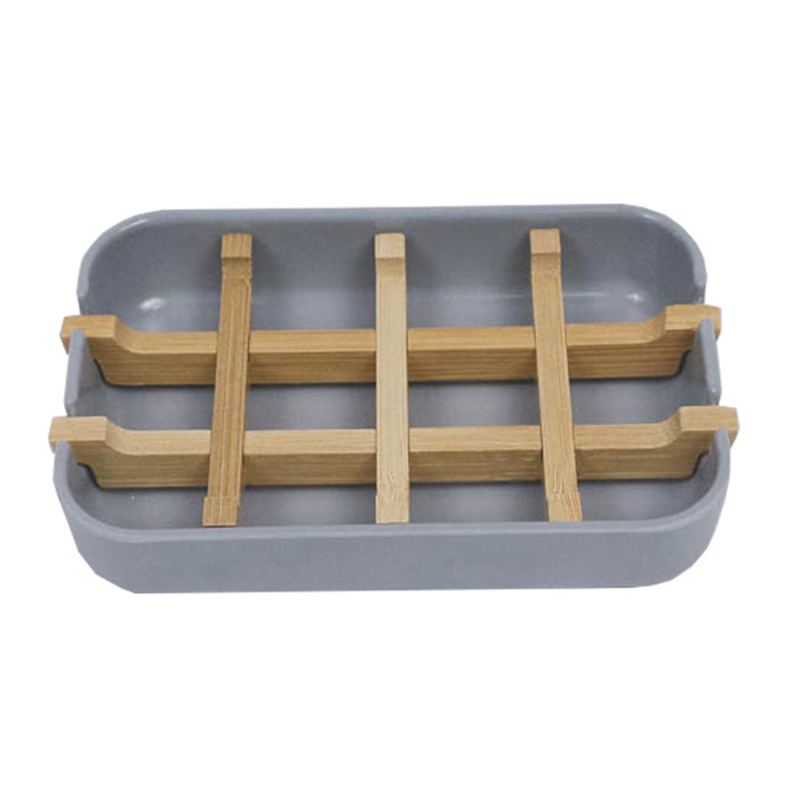 Juliy Bathroom Soap Tray Bottom 1/2pcs Bamboo Dish Shower Bar Holder