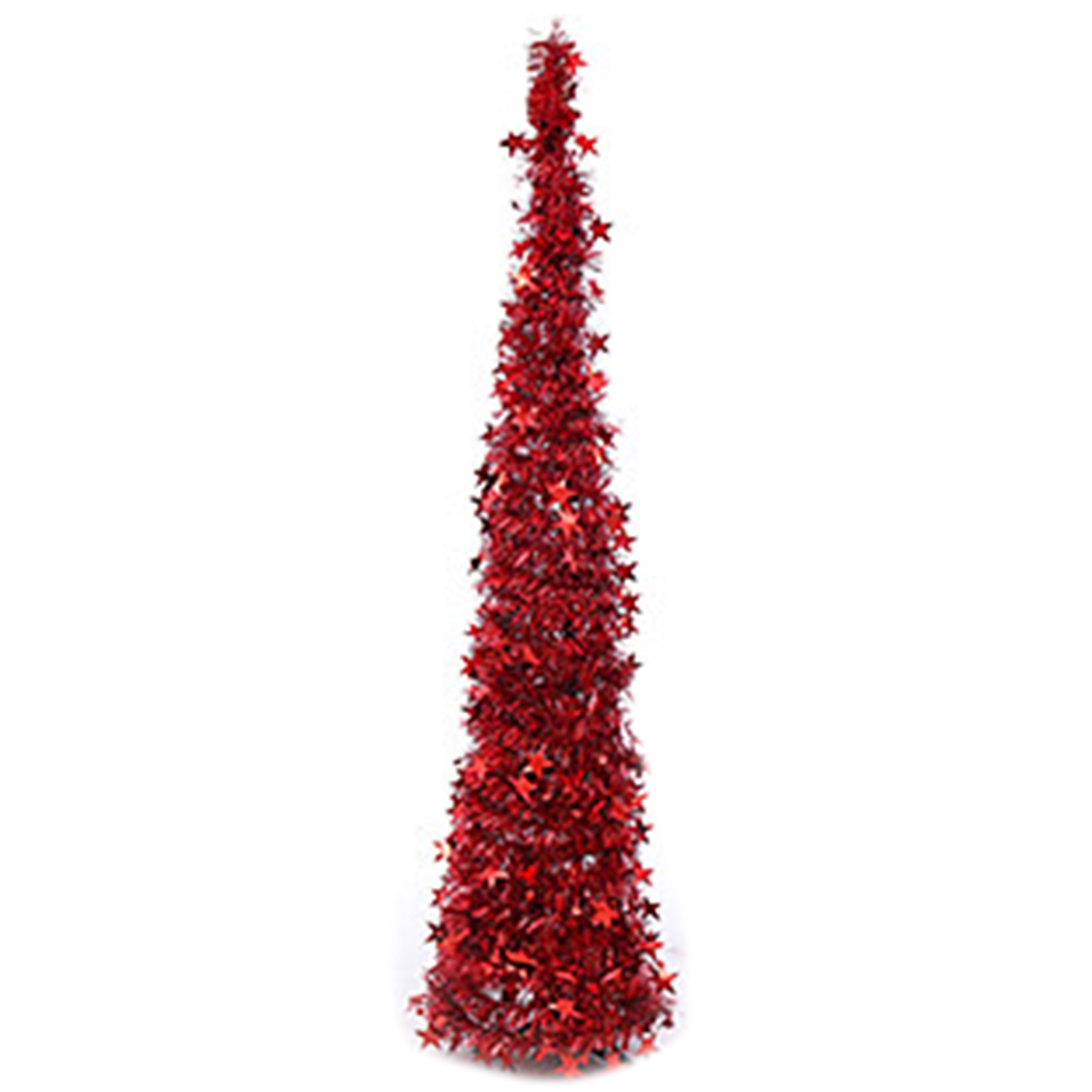 Juliy Foldable Christmas Tree 5ft Christmas Pencil Tree with Glitter