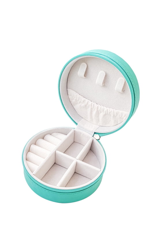 Simple Round Jewelry Storage Box Waterproof and Moisture-proof Earrings Ring Jewelry Box Portable Storage Box Household Goods