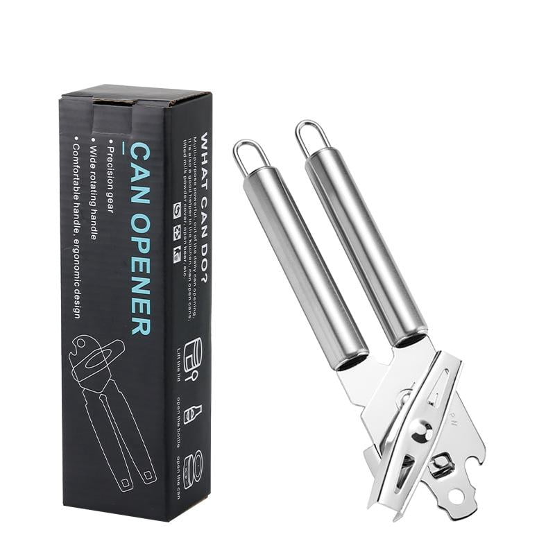 Juluva Classic Multifunction Can Opener and Bottle Opener Easy to Use, Razor Sharp Stainless Steel Cutting Wheel, Soft Ergonomic Handles