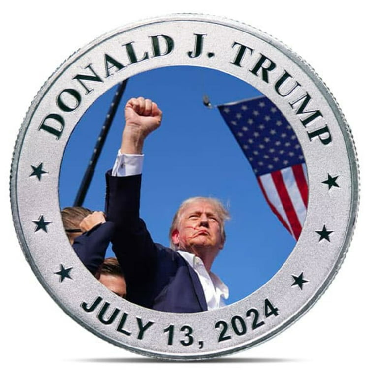 【新品】Dice Trump/ silver mirror-drop LENS July 13th Colorized Trump Silver Round (in Air-Tite Capsule