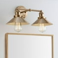 thumbnail image 1 of JONATHAN Y July 17.5" 2-Light Industrial Farmhouse Metal Vanity Light, Brass Gold, 1 of 8