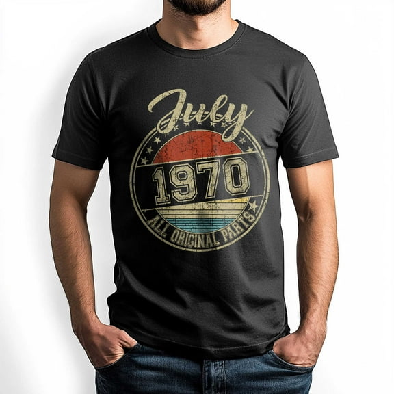 July 1970 All Original Parts T-Shirt, Retro Birthday Shirt for Men, Perfect Gift for July Birthday