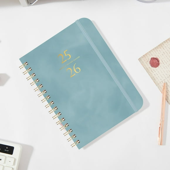 July 2025 To 2026 Schedule Planner, Desk Calendar, Spiral Bound, 8x10 Inches, For Home Office, Daily Planning, Date Notes, Premium Paper, Weekly Layout, Business Productivity,, Bksdlh | Paper, Blue