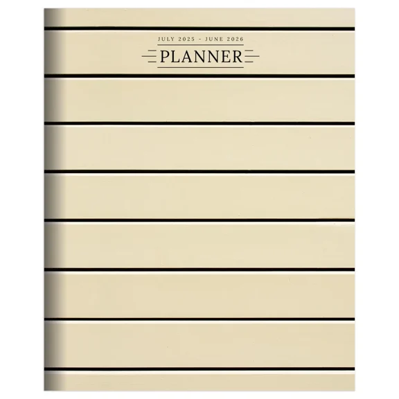 July 2025 - June 2026 Ebony And Ivory Medium Monthly Planner