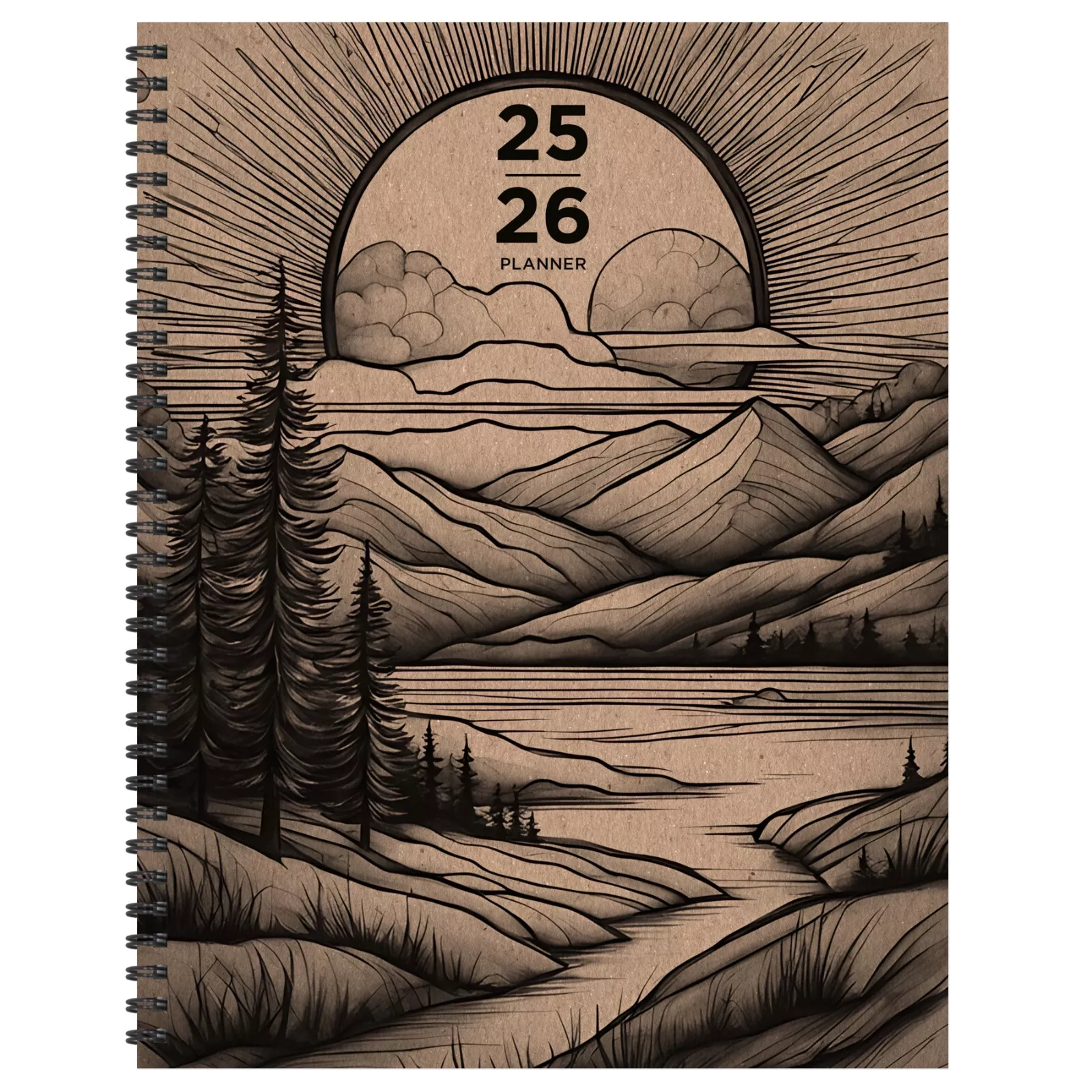 July 2025 - June 2026 Into The Wild Large Weekly Monthly Planner
