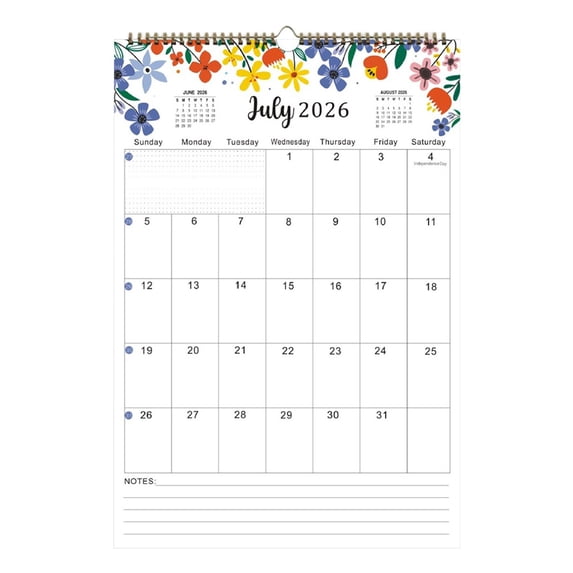 July 2026 - December 2027 Calendar 18-Month - Large Desk & Wall Planner 16.6x11.2in With Generous Daily Blocks Home Office