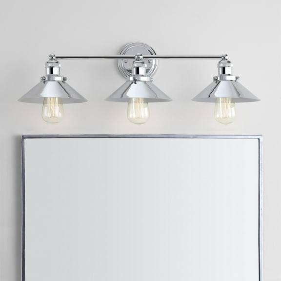 JONATHAN Y July 26.5" 3-light Industrial Farmhouse Metal Vanity Light, Chrome