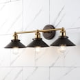 thumbnail image 1 of JONATHAN Y July 26.5" 3-Light Industrial Farmhouse Metal Vanity Light, Oil Rubbed Bronze/Brass Gold, 1 of 6