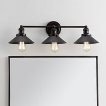 JONATHAN Y July 26.5" 3-Light Industrial Farmhouse Metal Vanity Light, Oil Rubbed Bronze
