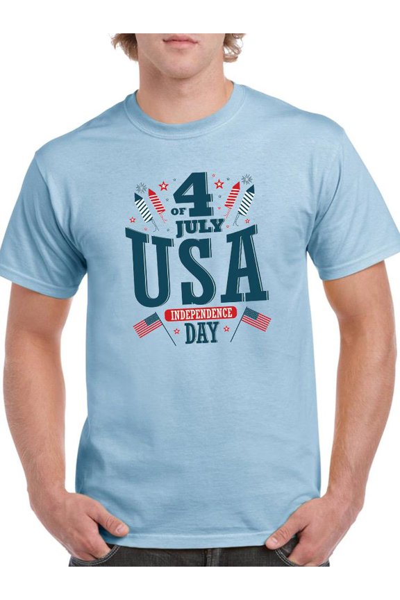 July 4Th Independence Day U.S. T-Shirt Men -Image by Shutterstock, Male Large