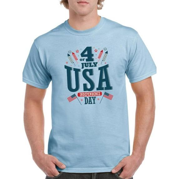 July 4Th Independence Day U.S. T-Shirt Men -Image by Shutterstock, Male Large
