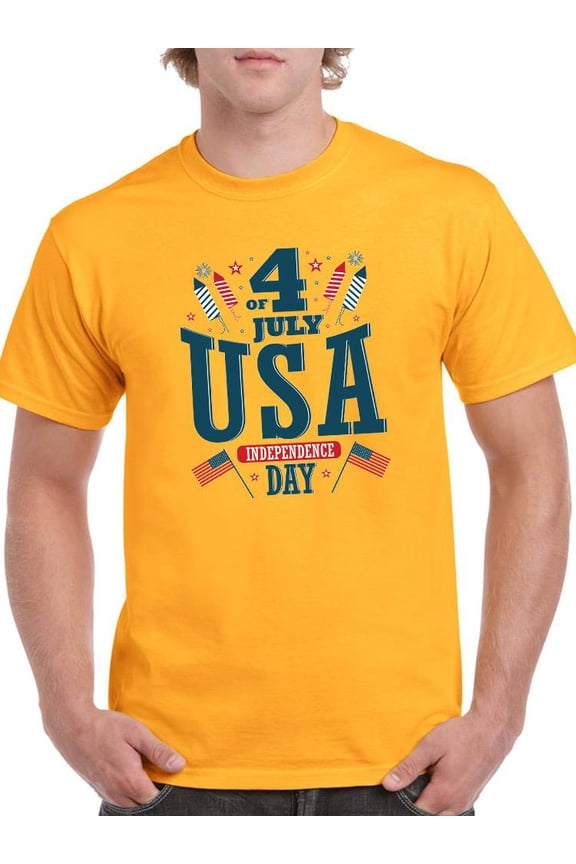 July 4Th Independence Day U.S. T-Shirt Men -Image by Shutterstock, Male Medium