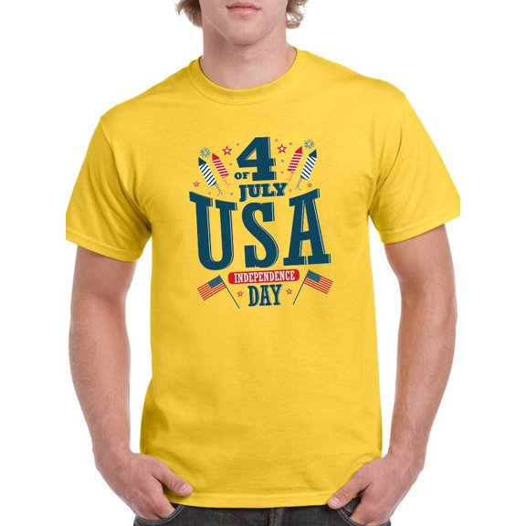 July 4Th Independence Day U.S. T-Shirt Men -Image by Shutterstock, Male Medium