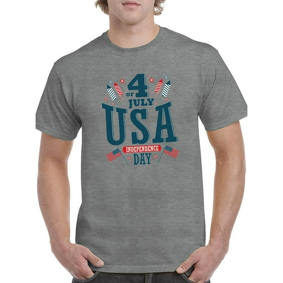 July 4Th Independence Day U.S. T-Shirt Men -Image by Shutterstock, Male Small