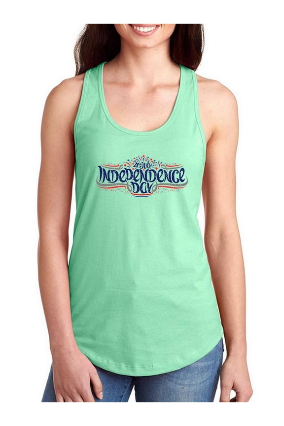 July 4Th Independence Racerback Tank Women -Image by Shutterstock, Female x-Large