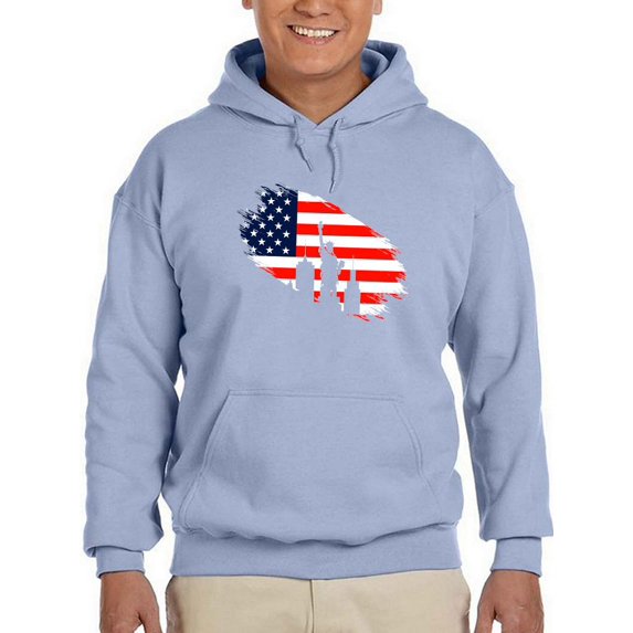July 4Th Independence Statue Hoodie Men -Image by Shutterstock, Male 4X-Large